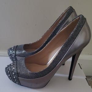 COPY - Silver Studded Heels. Size 6.5